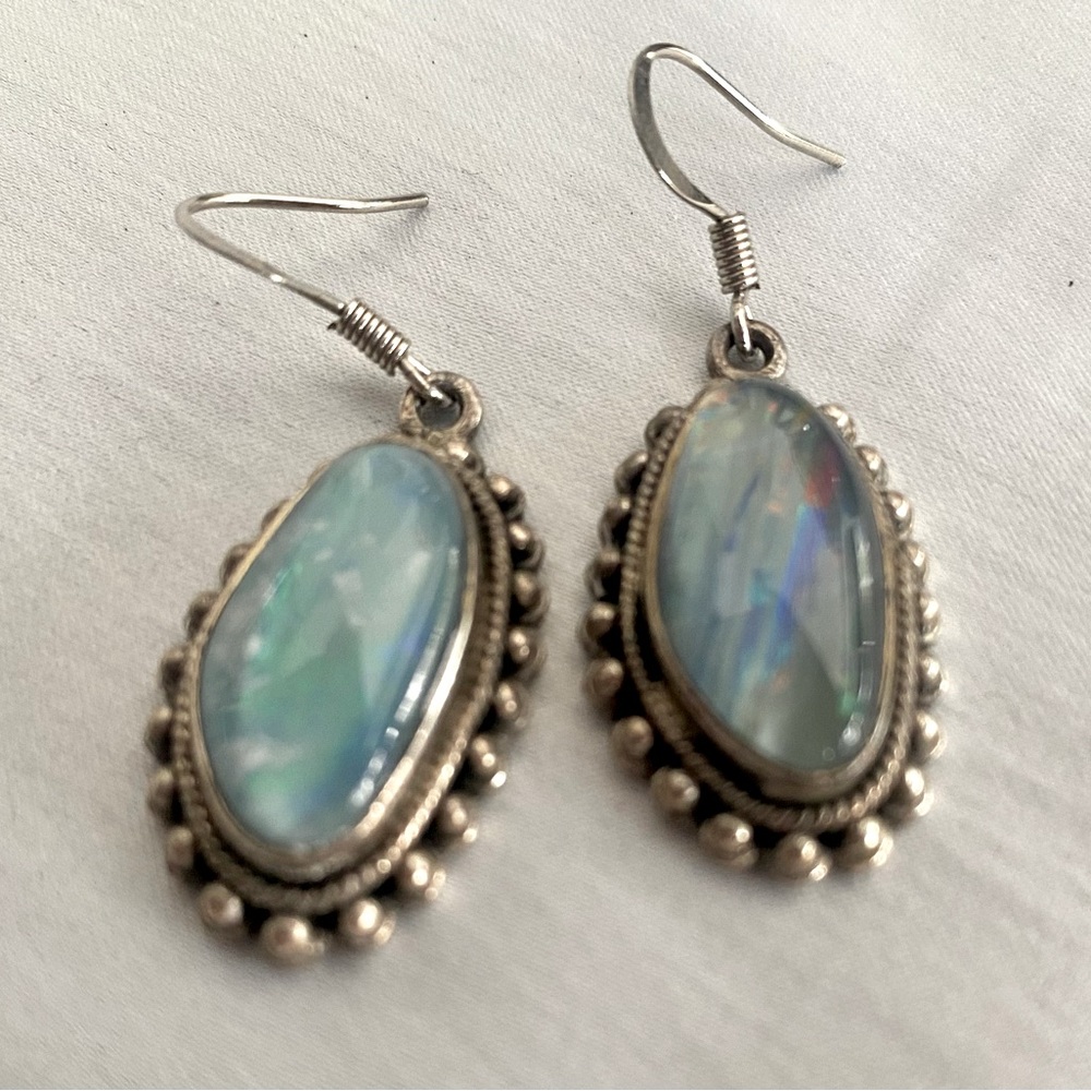 Gorgeous Australian Fire Opal sterling silver handcrafted earrings